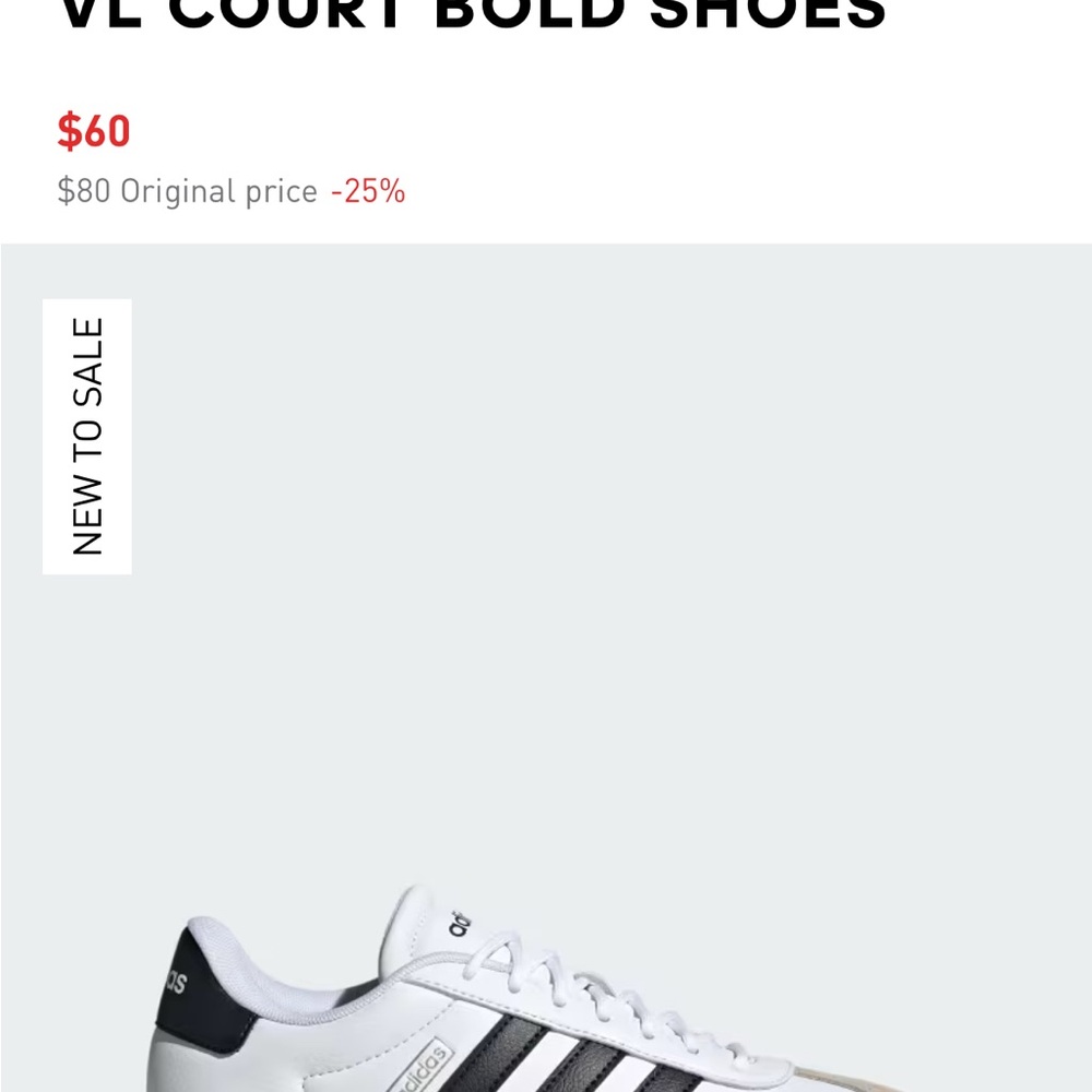 Adidas White and Black Sneakers with Tan Sole - Picture 5 of 5